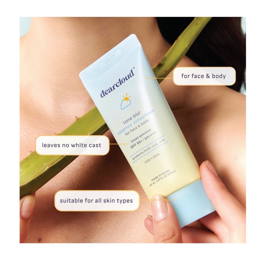 Dearcloud Tone Blur Essence Sunscreen Korean SPF 50+ PA++++ SEALED NWT